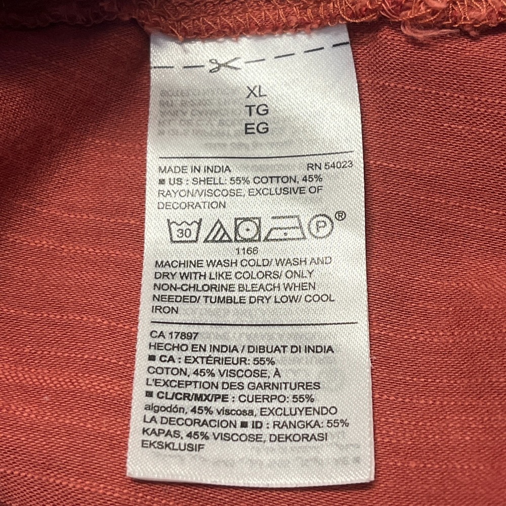 Old Navy Womens XL Embroidered Square Neck Top Red Sumac Cotton Boho Peasant - Picture 9 of 10